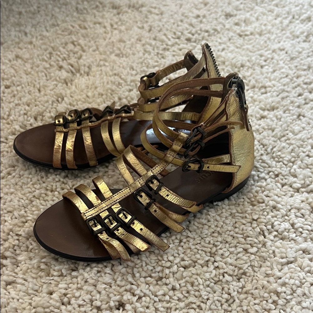 Crewcuts Metallic Gold Gladiator Sandals